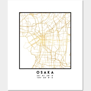 OSAKA JAPAN CITY STREET MAP ART Posters and Art